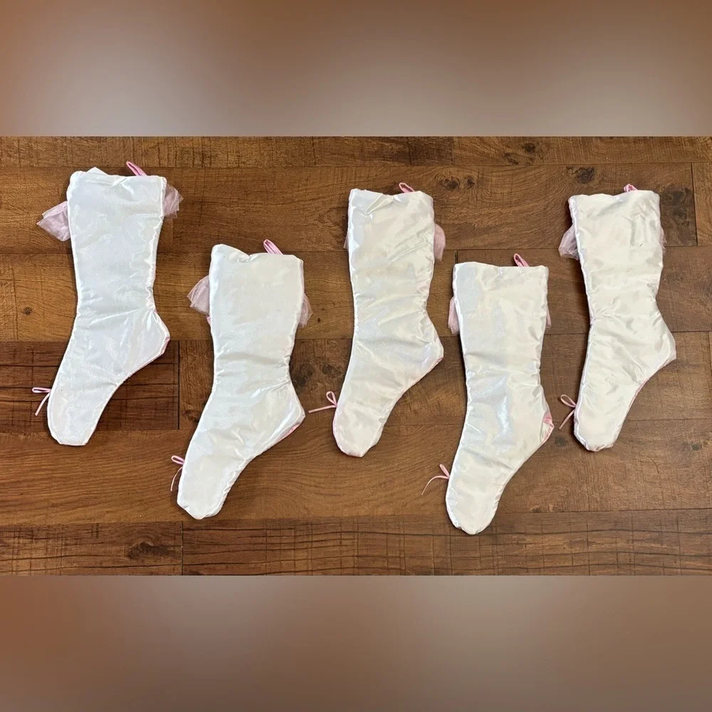 NWT ballerina ballet slipper shoe Christmas stockings 5 total 19”L each